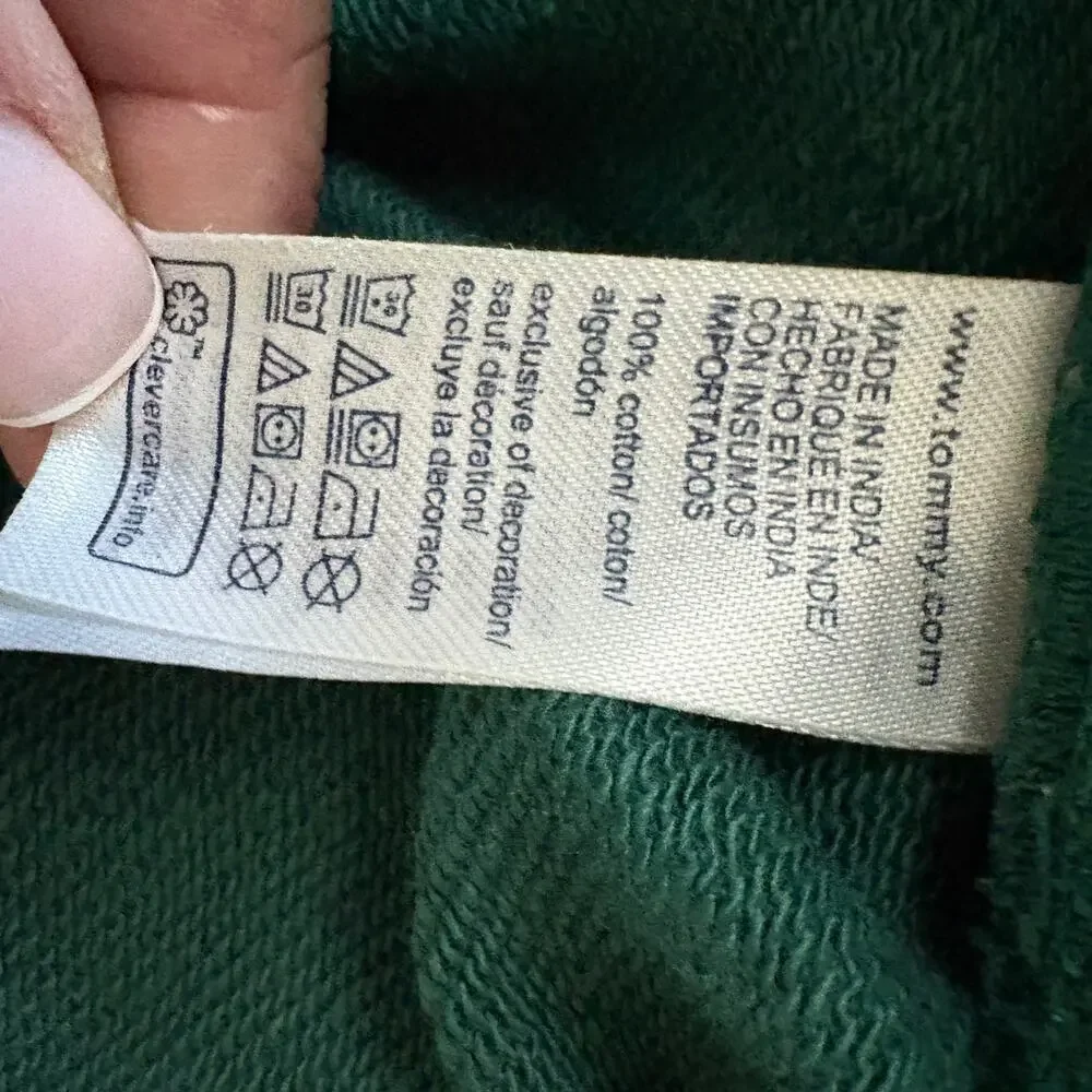 Tommy Hilfiger Joggers M Green Sweats Drawstring Cotton Athlesiure Preppy